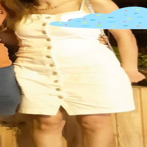 White Jean Dress - Picture 2 of 2